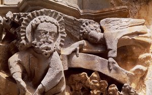 Spagna, Navarra, Ujue, Chiesa di Santa Maria, Dettaglio architettonico da Unbekannt Unbekannt