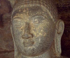 Sri Lanka, Polonnaruwa, dettaglio della statua del Buddha di Gal Vihara (Patrimonio dell
