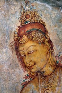 Le fanciulle di Sigiriya, affresco, sito archeologico di Sigiriya (Lista del Patrimonio Mondiale dell