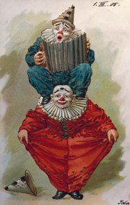 Due clown, uno suona la fisarmonica