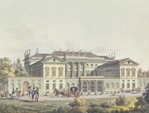 Veduta della Villa Reale nei giardini pubblici, Milano, Italia da Unbekannt Unbekannt