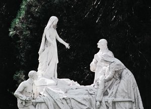 Vergine che guarisce un malato, gruppo scultoreo Salus Infirmorum da Unbekannt Unbekannt
