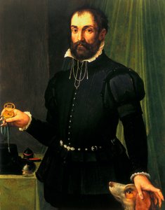 Ritratto di un uomo che tiene un orologio, c 1558 da Unbekannt Unbekannt