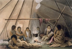 Interno di una tenda indiana Cree, 1824