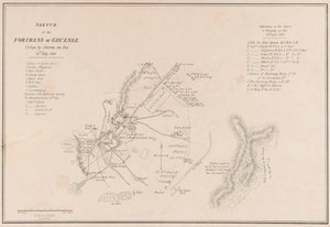 Schizzo della fortezza di Ghuznee. Presa d