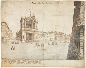 Diciotto vedute di Roma: Santa Maria in Via Lata da Lievin Cruyl