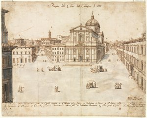 Diciotto Vedute di Roma: La Chiesa del Gesù da Lievin Cruyl