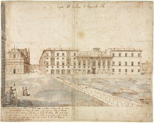 Diciotto Vedute di Roma: Il Collegio di Propaganda Fide recto, 1665