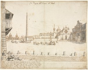 Diciotto vedute di Roma: La Piazza del Popolo, 1664 da Lievin Cruyl