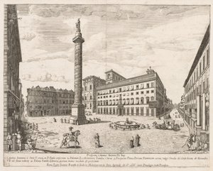 Piazza Colonna da Prospectus Locurum Urbis Romae Insignium da Lievin Cruyl