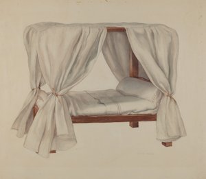 Letto per bambole, c. 1937 da Lillian Causey