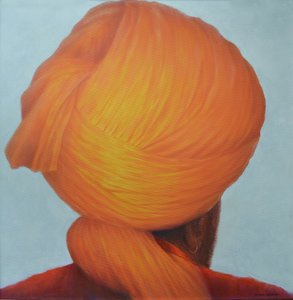 Turbante zafferano da Lincoln Seligman