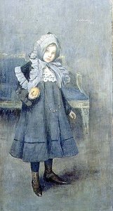 Ragazza con un Cappello Grigio da Lino Selvatico