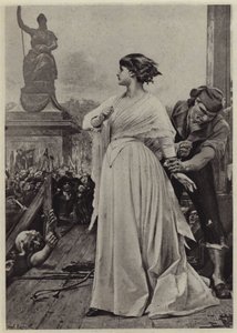Madame Roland sulla Ghigliottina (litografia) da Lionel (after) Royer