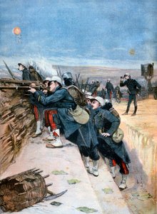 Soldati francesi in manovre di guerra di trincea, 1894 da Lionel Noel Royer