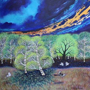 Cielo serale, 2023 (acrilici su tela) da Lisa Graa Jensen