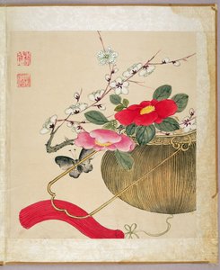 Uno di una serie di dipinti di fiori e insetti, fine XIX secolo