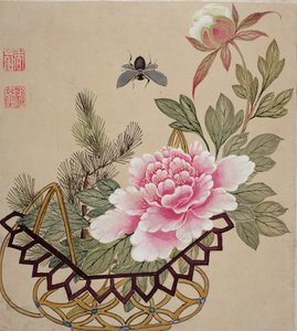 Uno di una serie di dipinti di fiori e insetti, fine XIX secolo