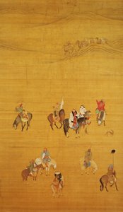 Kublai Khan (1214-94) a caccia, dinastia Yuan