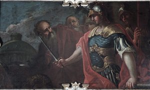 Alessandro Magno taglia il nodo gordiano, 1736-1737 da Livio Retti