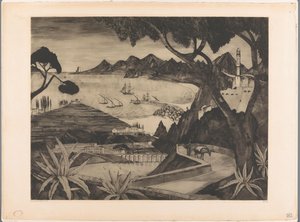 Paesaggio montano con baia in Corsica da Lodewijk Schelfhout (signed by artist)