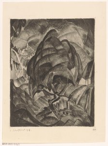Albero in un paesaggio collinare da Lodewijk Schelfhout (signed by artist)