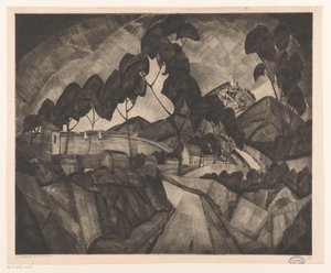 Paesaggio collinare in Provenza da Lodewijk Schelfhout (signed by artist)