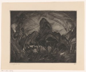 Paesaggio collinare con alberi da Lodewijk Schelfhout (signed by artist)