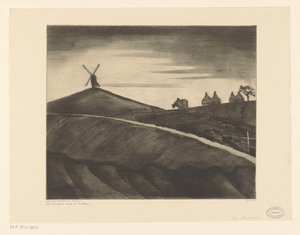 Paesaggio collinare con bue che ara vicino a Etikhove da Lodewijk Schelfhout (signed by artist)