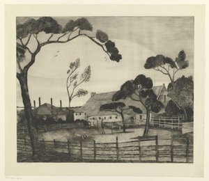 Paesaggio olandese con fattoria e pascolo da Lodewijk Schelfhout (signed by artist)