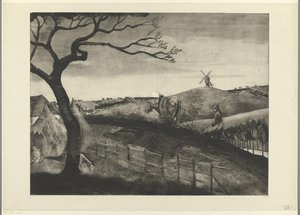 Contadino che ara con un bue a Etikhove da Lodewijk Schelfhout (signed by artist)