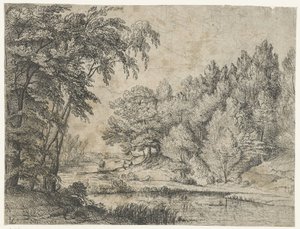 Paesaggio con un fiume tortuoso da Lodewijk de Vadder