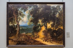La foresta di Soignes con venditori di mercato