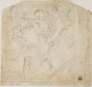 Due donne che inseguono un uomo da Lodovico Carracci