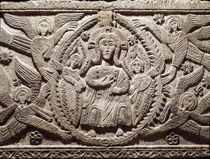 Arte longobarda: Cristo in gloria, bassorilievo dall