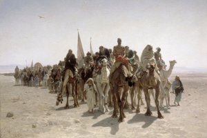 Pellegrini in viaggio verso La Mecca da Léon Belly