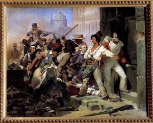 Episodio della Rivoluzione del 1830 a Parigi da Léon Cogniet
