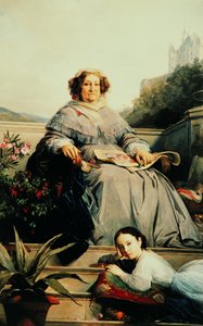 Ritratto di Madame Clicquot, nata Ponsardin 1777-1866 con sua Figlia, Tra il 1851 e il 1860