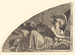 Bellona Seduta sui Suoi Trofei da Léon Davent after Francesco Primaticcio