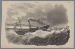 Battello a vapore nella tempesta (Rappresentazioni della vita in campagna) da Léon Jean Baptiste Sabatier