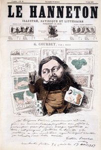 Ritratto di Gustave Courbet, pittore francese (1819-1877). In Le hanneton da Léonce Justin Alexandre Petit