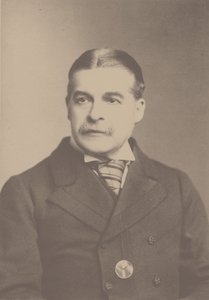 Ritratto del compositore Sir Arthur Sullivan 1842-1900, anni 1880 da London . Photo studio Elliott and