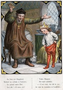 Illustrazione di Lorenz Frolich (1820-1908) per la canzone popolare "Il Buon Re Dagoberto". Edizione J. Hetzel. Intorno al 1880 da Lorens Frolich
