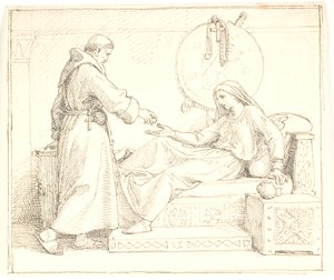 La morte per fame della regina Thyre dopo la caduta di Olav a Svolder da Lorenz Frølich