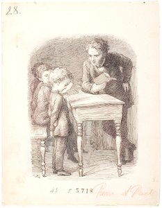 Lezione scolastica. Pierre non sa la lezione da Lorenz Frølich