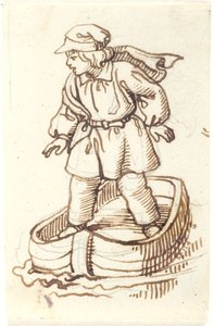 Ragazzo in piedi in una barca