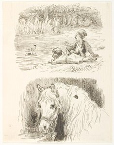 Due bozzetti per illustrazioni per Skarnbassen