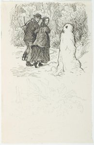 Bozza per illustrazione per Il pupazzo di neve da Lorenz Frølich