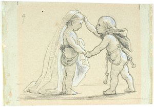 Vignetta con due bambini da Lorenz Frølich