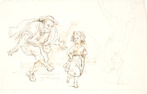 Vecchio e bambina che danzano
